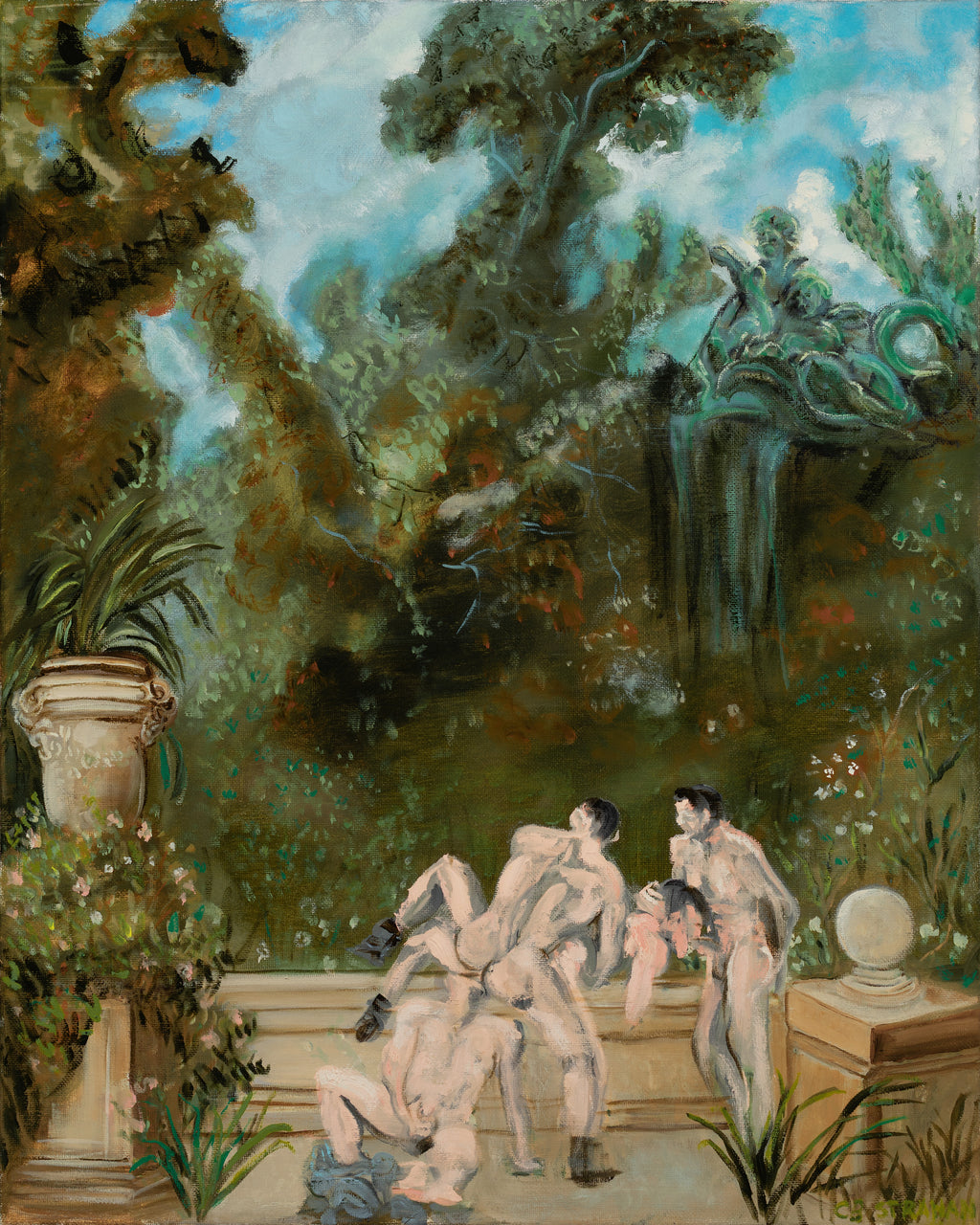 Eros Garden Framed Fine Art Print