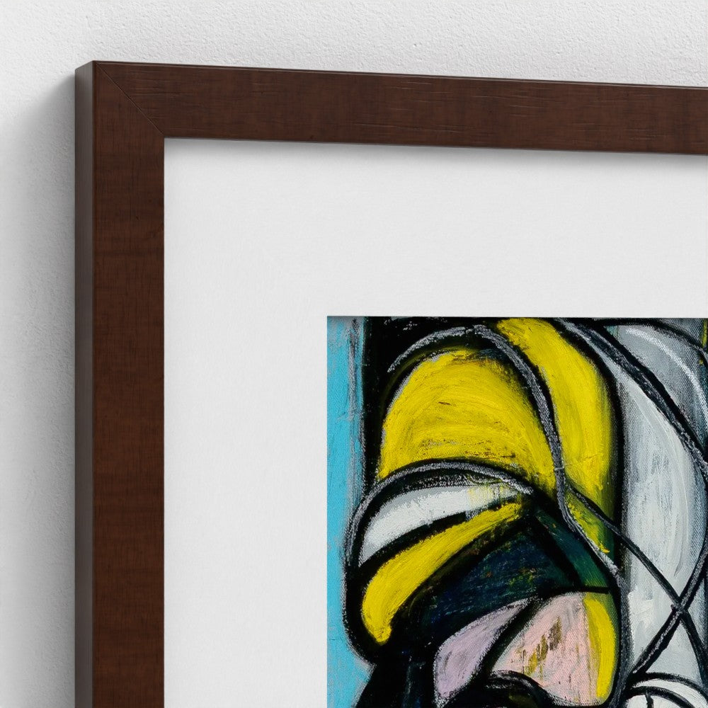 prodigi-media-sync:v1:Big City Girls:classic-framed-mat/brown/closeup