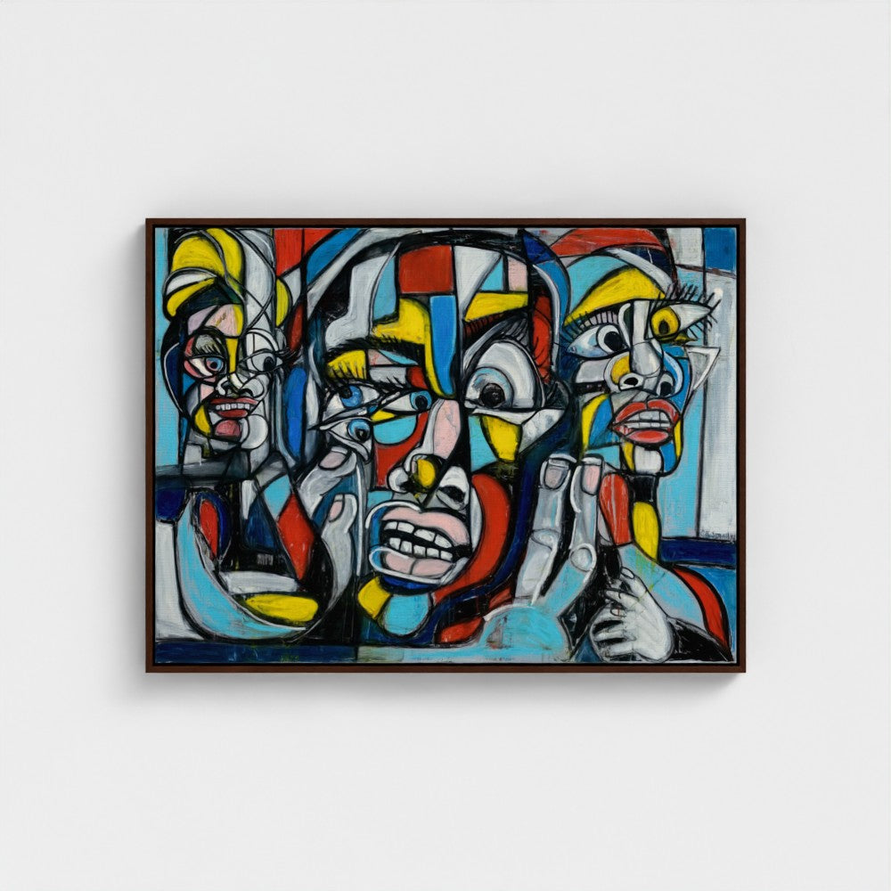 prodigi-media-sync:v1:Big City Girls:framed-canvas/brown/headon