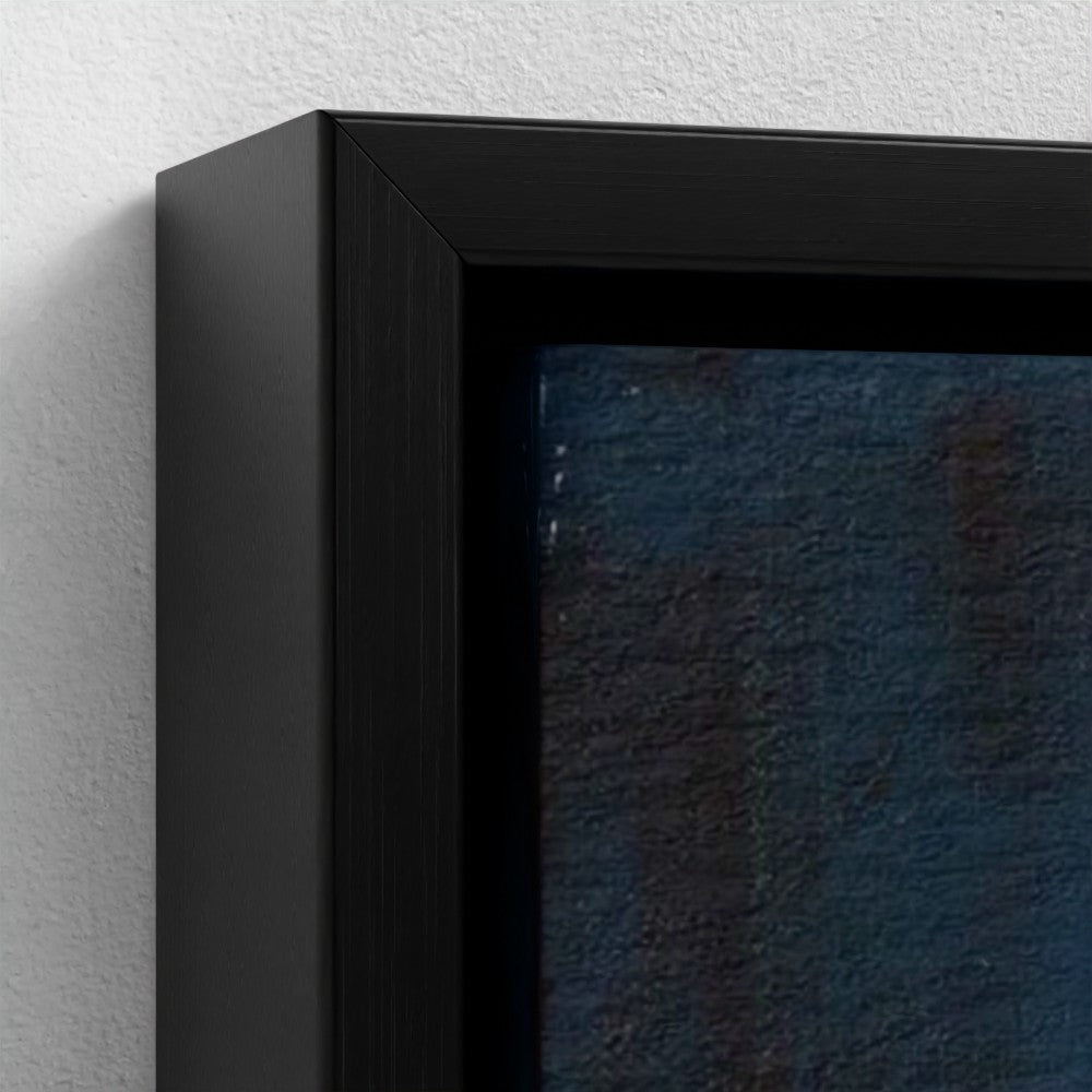 prodigi-media-sync:v1:Building a Sin:framed-canvas/black/closeup