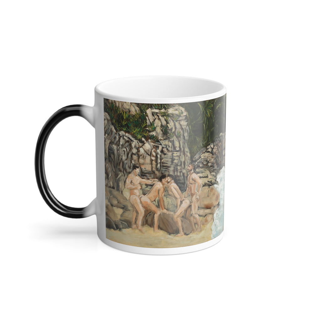 Eros Beach In Hot Water changing mug, 11oz