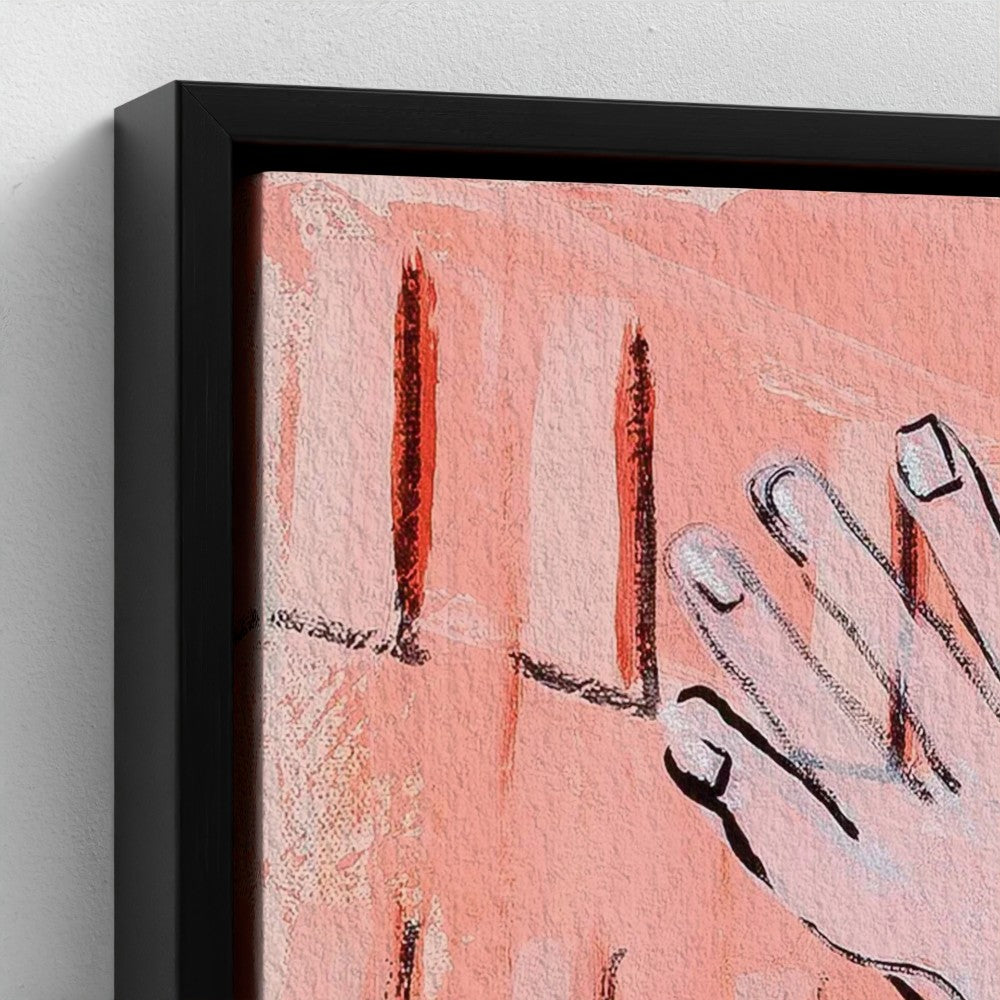 prodigi-media-sync:v1:Les Demoiselles d’Vogue:framed-canvas/black/closeup