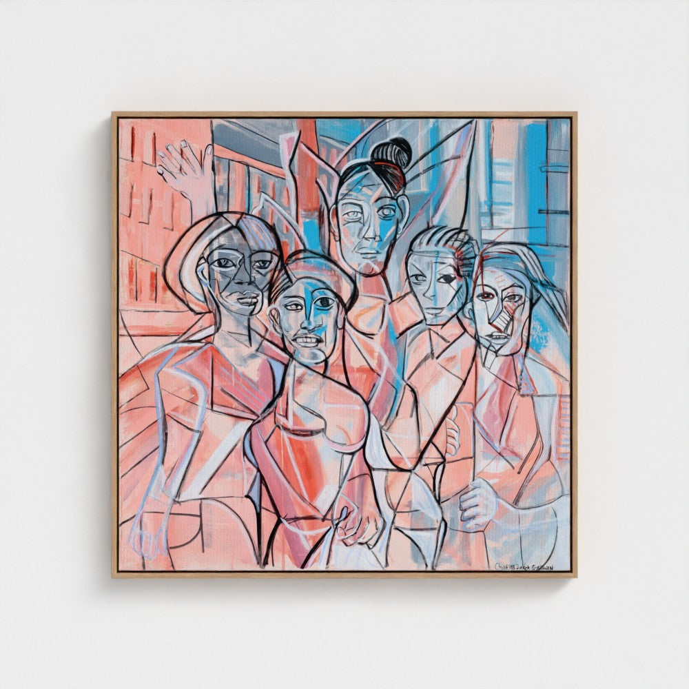 prodigi-media-sync:v1:Les Demoiselles d’Vogue:framed-canvas/natural/headon