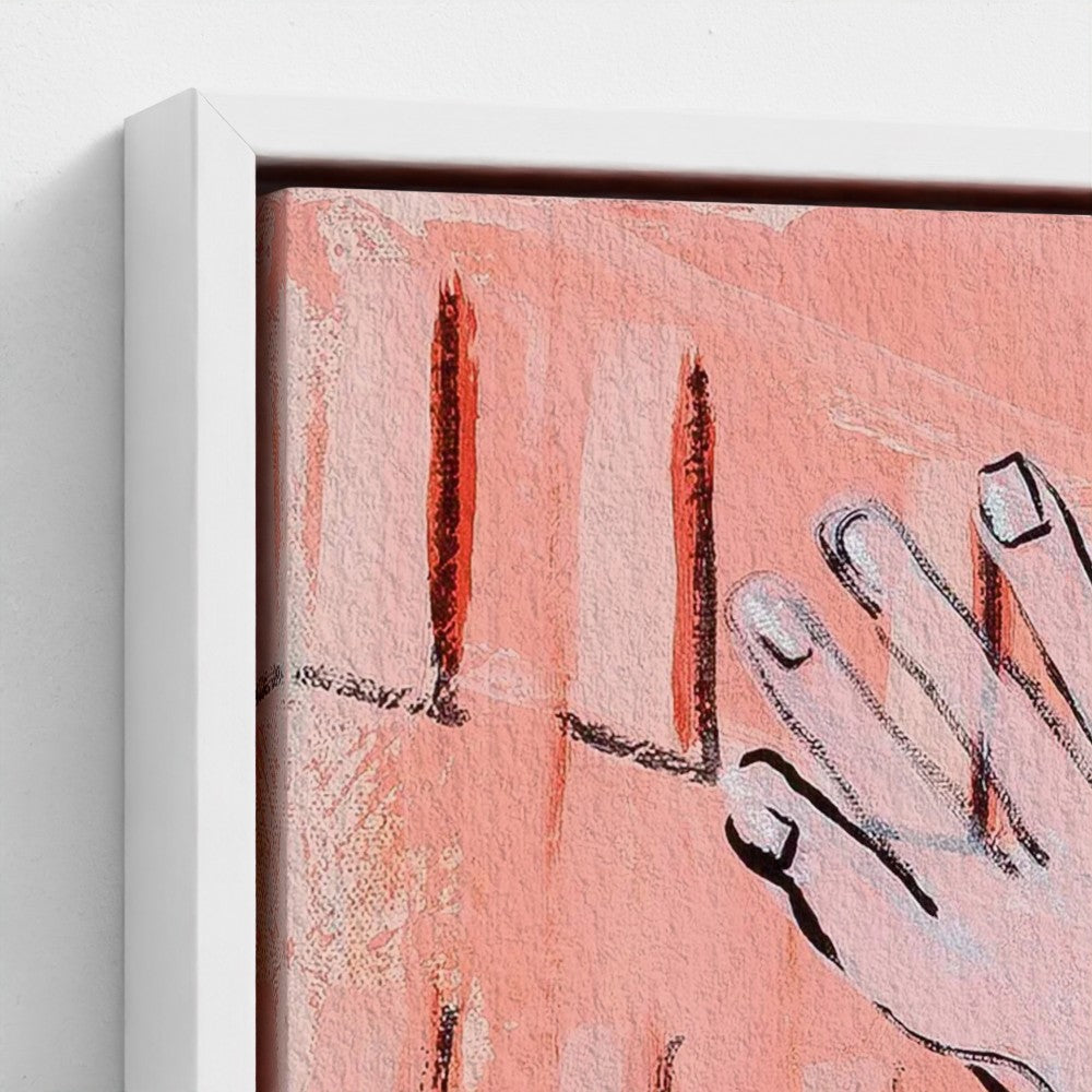 prodigi-media-sync:v1:Les Demoiselles d’Vogue:framed-canvas/white/closeup