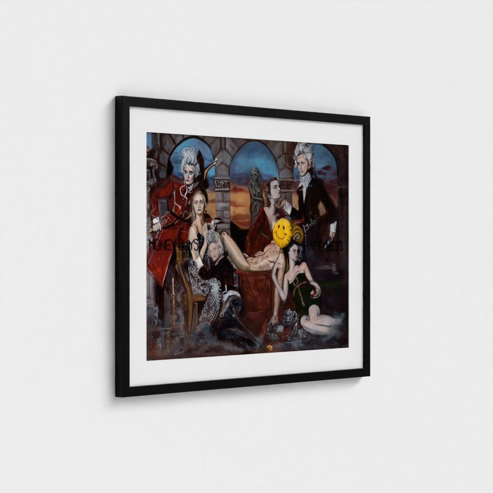 prodigi-media-sync:v1:Money Buys Happiness:classic-framed-mat/black/angled