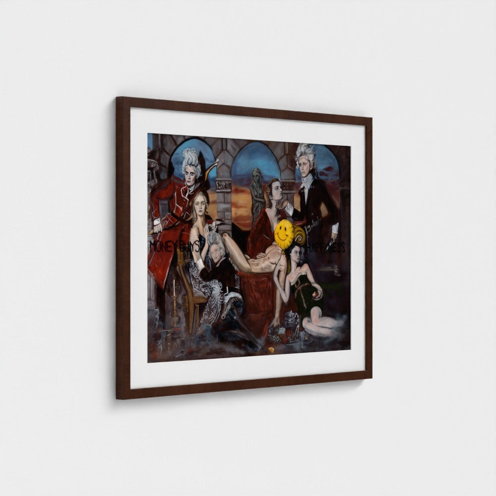 prodigi-media-sync:v1:Money Buys Happiness:classic-framed-mat/brown/angled