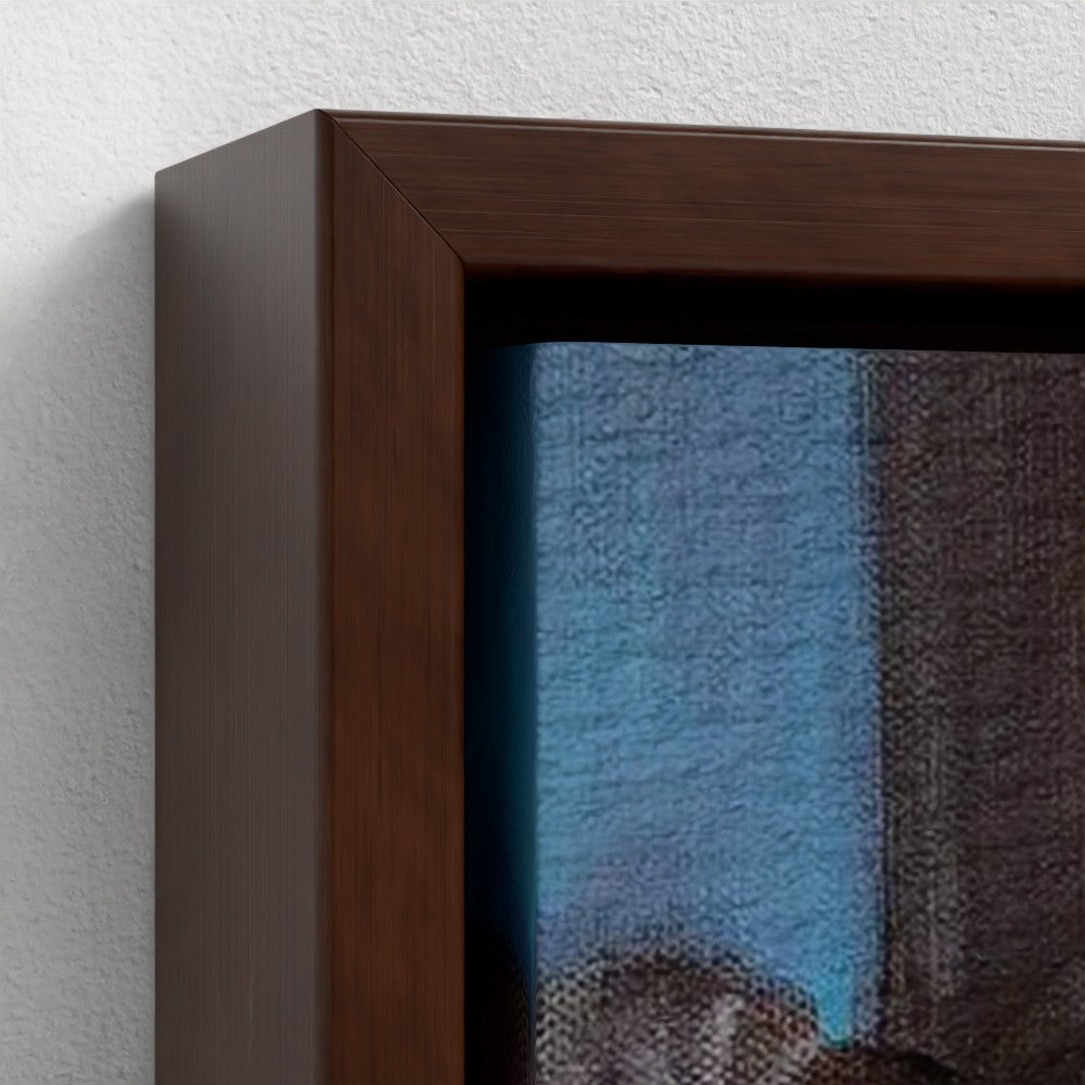 prodigi-media-sync:v1:Money Buys Happiness:framed-canvas/brown/closeup