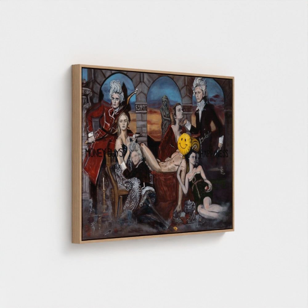 prodigi-media-sync:v1:Money Buys Happiness:framed-canvas/natural/angled