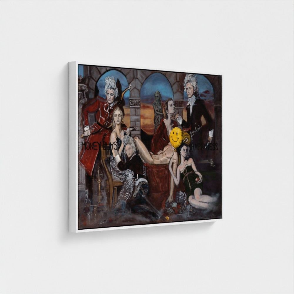 prodigi-media-sync:v1:Money Buys Happiness:framed-canvas/white/angled