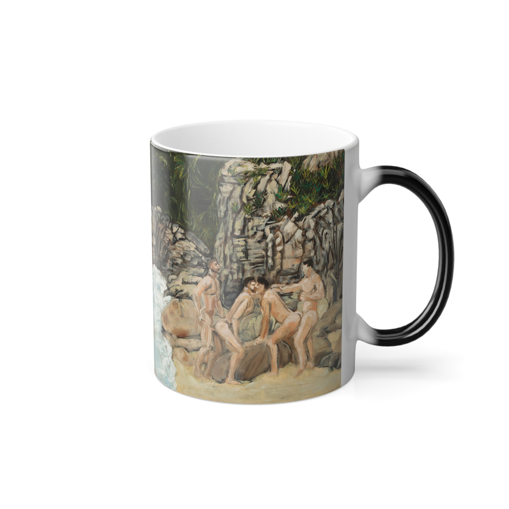 Eros Beach In Hot Water changing mug, 11oz