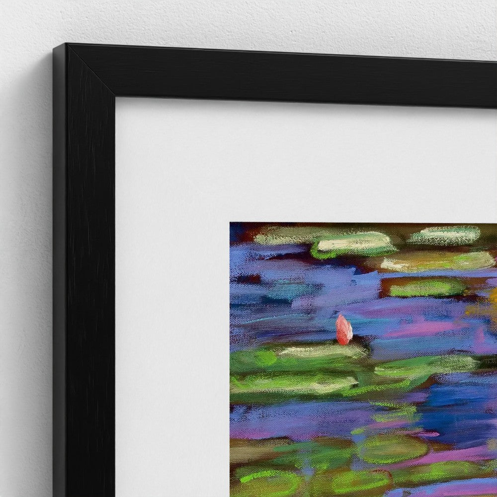 prodigi-media-sync:v1:Water Lilies 3:classic-framed-mat/black/closeup