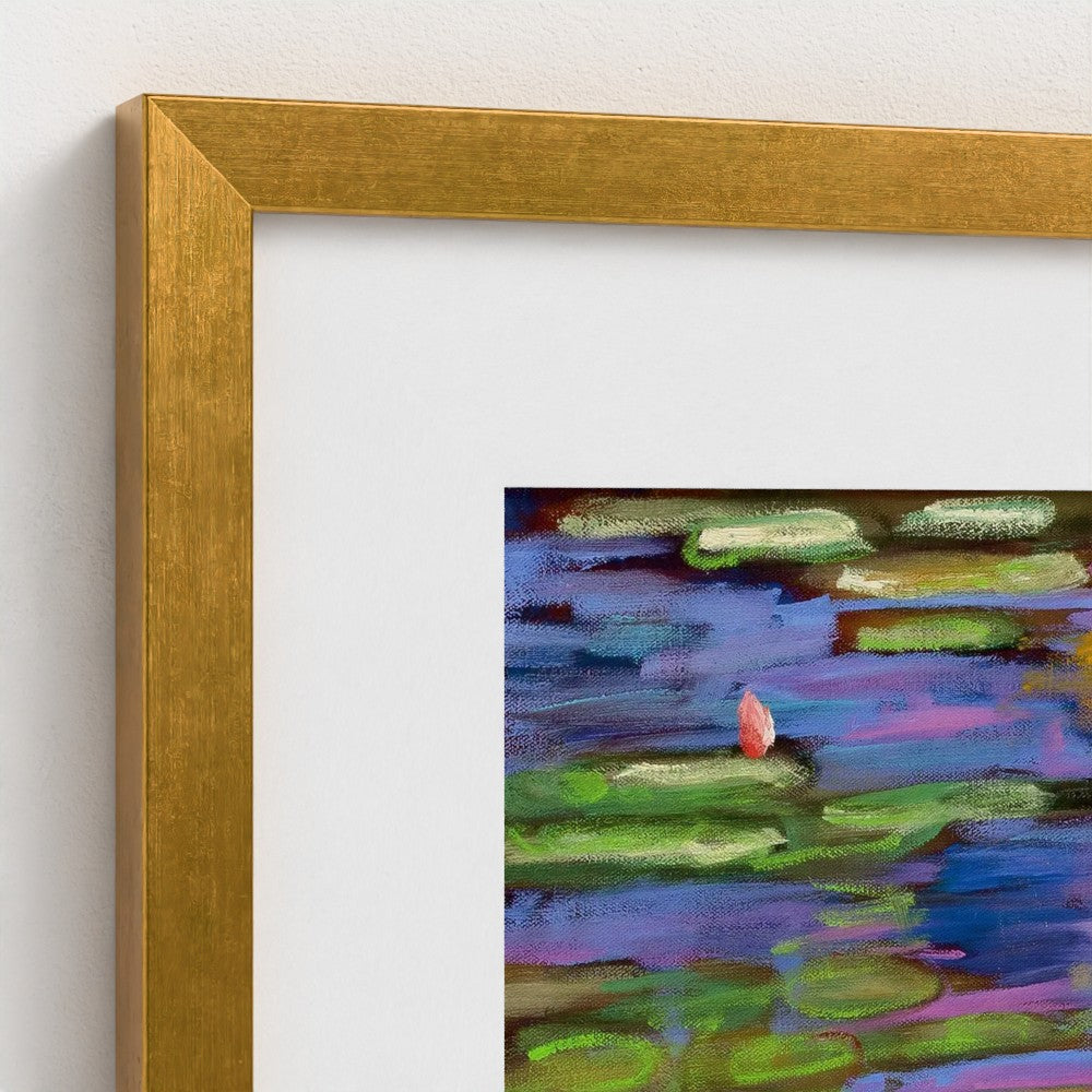 prodigi-media-sync:v1:Water Lilies 3:classic-framed-mat/gold/closeup