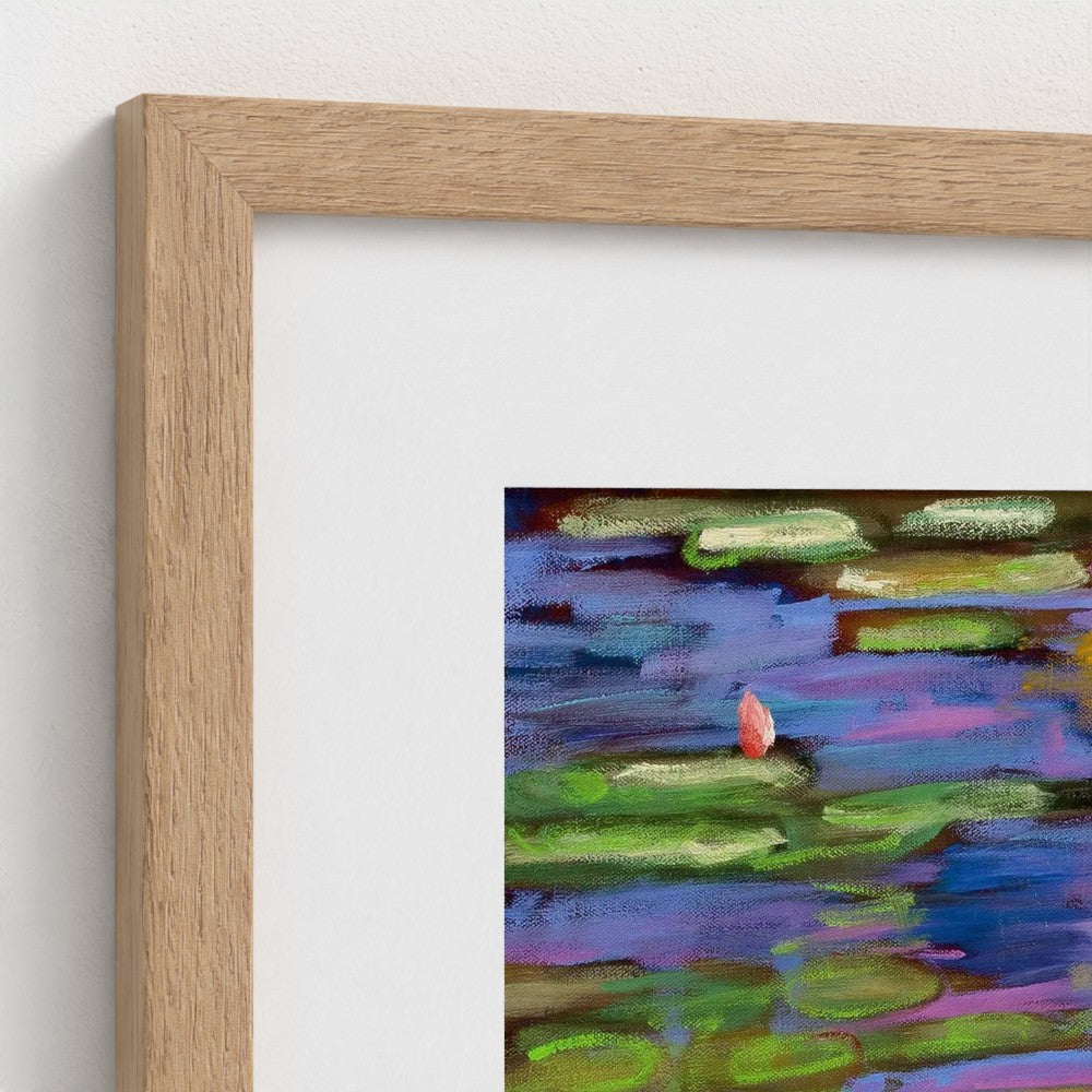 prodigi-media-sync:v1:Water Lilies 3:classic-framed-mat/natural/closeup