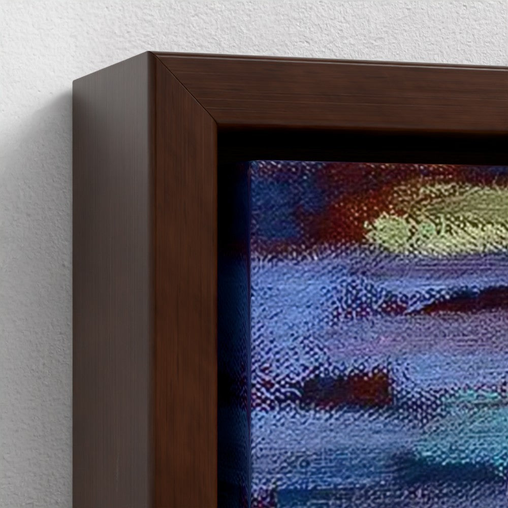 prodigi-media-sync:v1:Water Lilies 3:framed-canvas/brown/closeup